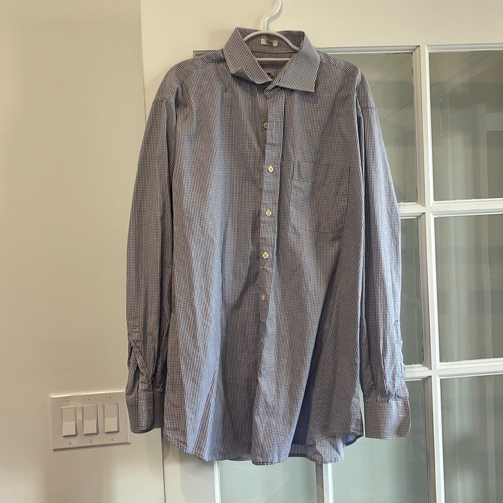Men’s XL Peter Millar Button Down - Purple / Navy